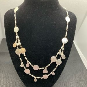 Premier Designs Silver Double Stranded Necklace